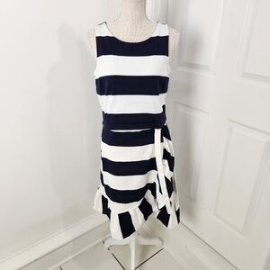J Crew Skirt Set Womens S Blue White Striped Wrap Rugby Knit Beachy Resort New